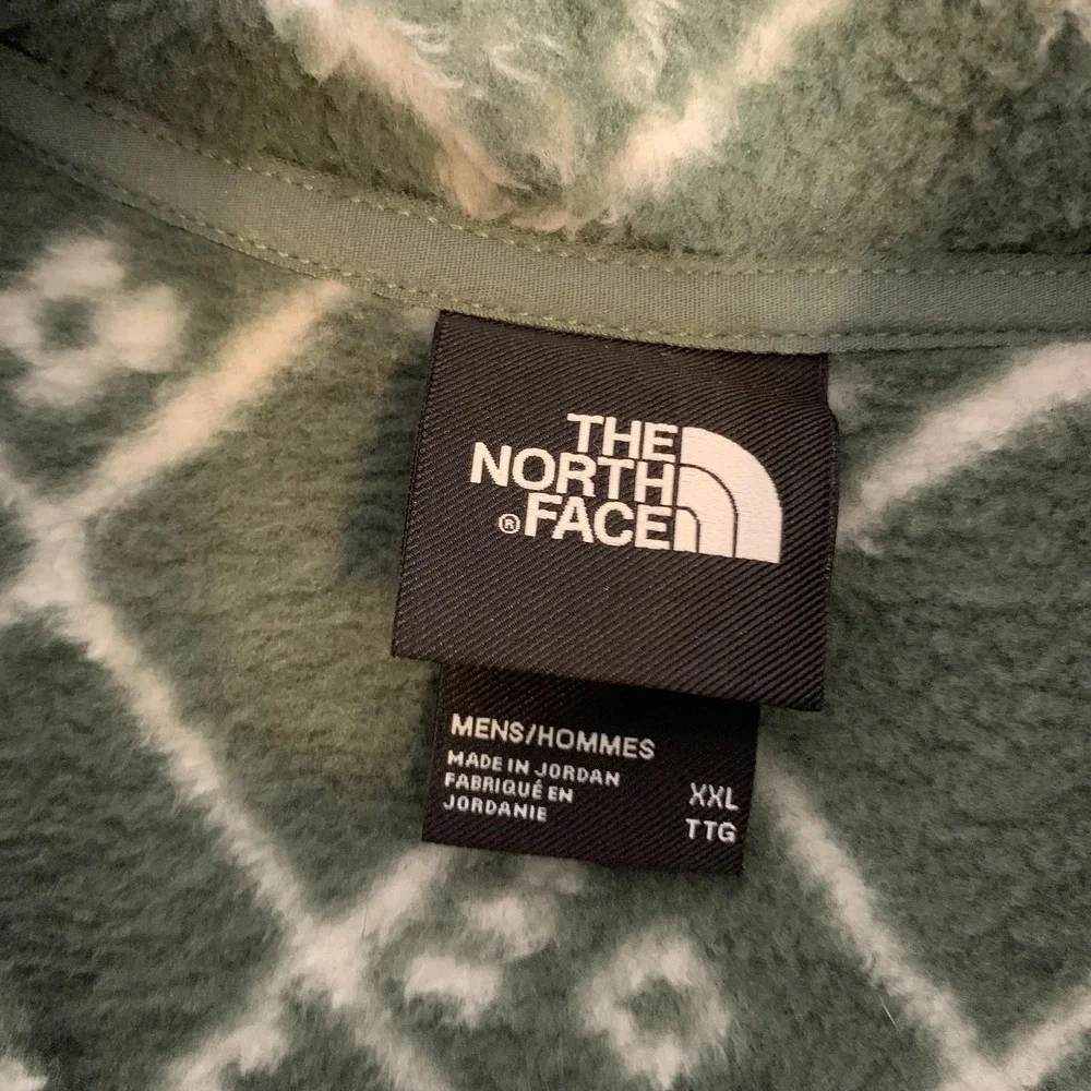 The North Face Jacket Mens 2XL Green Fleece 1/4 Zip Fair Isle Southerwestern XXL